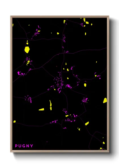 Une affiche de carte sur Pugny