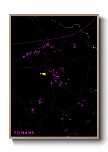 Une affiche de carte sur Romans