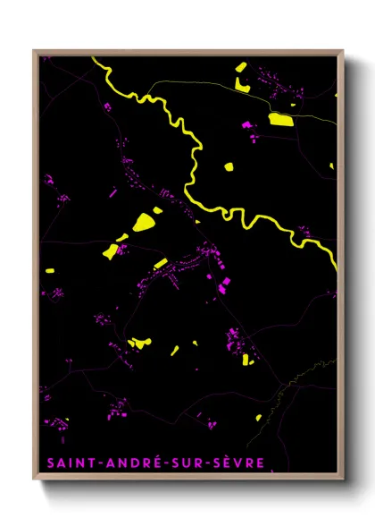 Une affiche de carte sur Saint-André-sur-Sèvre