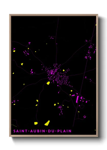 Une affiche de carte sur Saint-Aubin-du-Plain