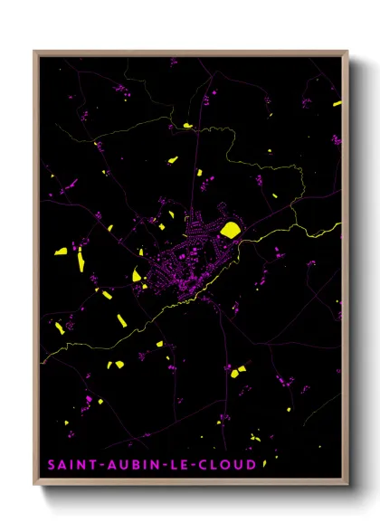 Une affiche de carte sur Saint-Aubin-le-Cloud