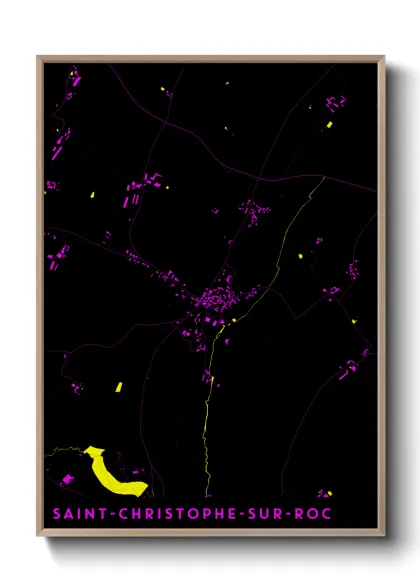 Une affiche de carte sur Saint-Christophe-sur-Roc