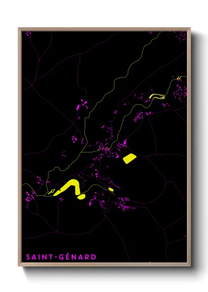 Une affiche de carte sur Saint-Génard