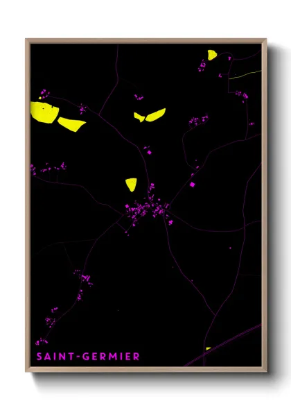 Une affiche de carte sur Saint-Germier