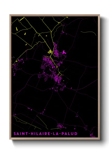 Une affiche de carte sur Saint-Hilaire-la-Palud