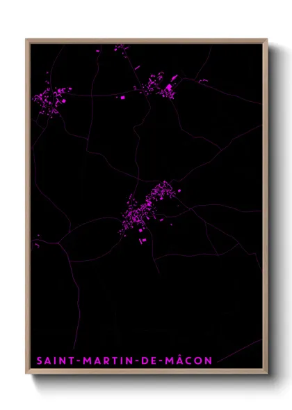 Une affiche de carte sur Saint-Martin-de-Mâcon