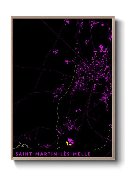 Une affiche de carte sur Saint-Martin-lès-Melle
