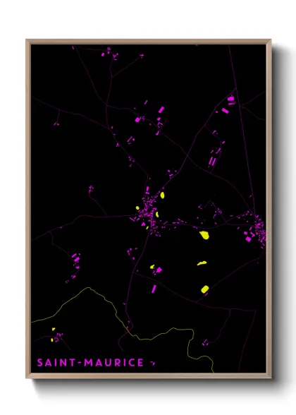 Une affiche de carte sur Saint-Maurice