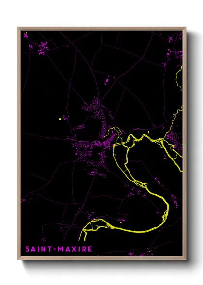Une affiche de carte sur Saint-Maxire