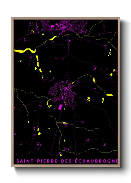 Une affiche de carte sur Saint-Pierre-des-Échaubrognes