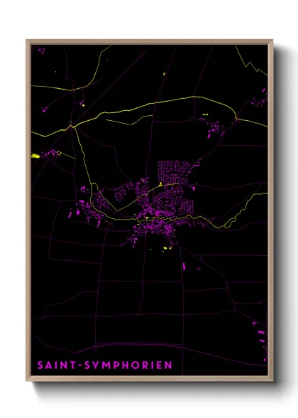 Une affiche de carte sur Saint-Symphorien