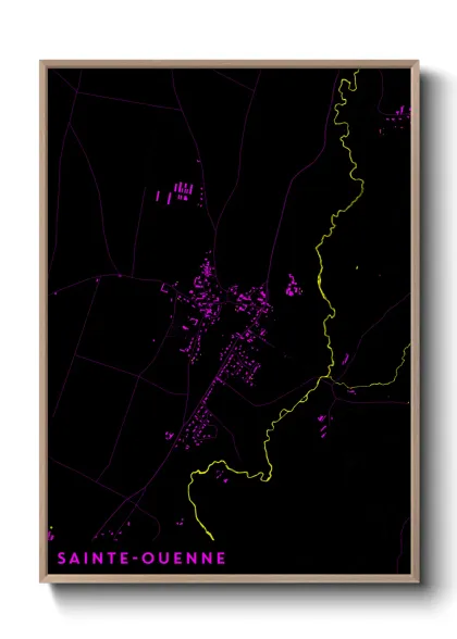 Une affiche de carte sur Sainte-Ouenne