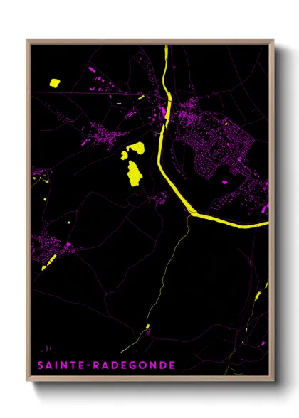Une affiche de carte sur Sainte-Radegonde
