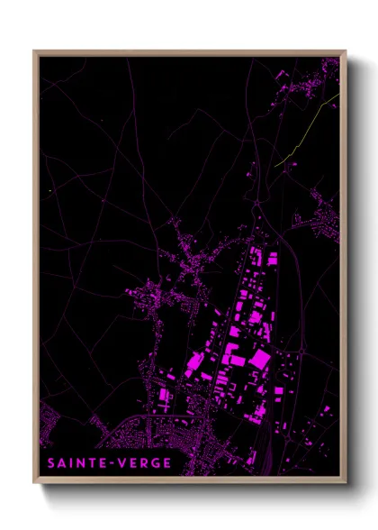 Une affiche de carte sur Sainte-Verge