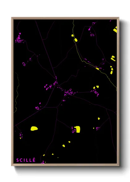 Une affiche de carte sur Scillé