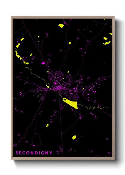 Une affiche de carte sur Secondigny