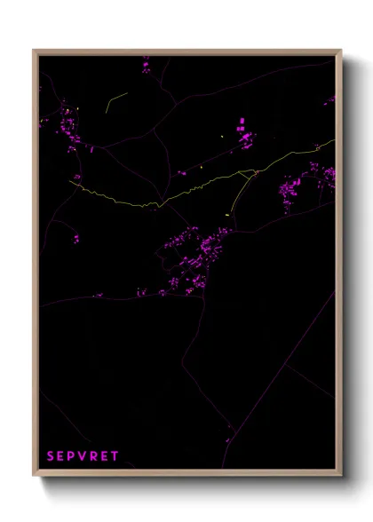 Une affiche de carte sur Sepvret