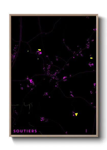 Une affiche de carte sur Soutiers