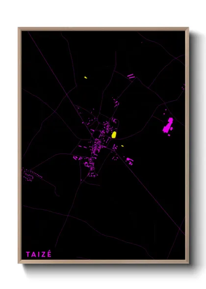 Une affiche de carte sur Taizé