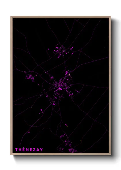 Une affiche de carte sur Thénezay