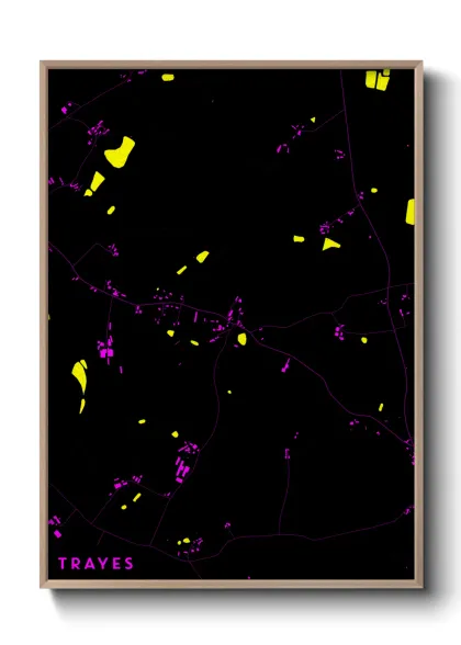 Une affiche de carte sur Trayes