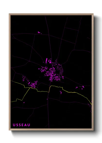 Une affiche de carte sur Usseau