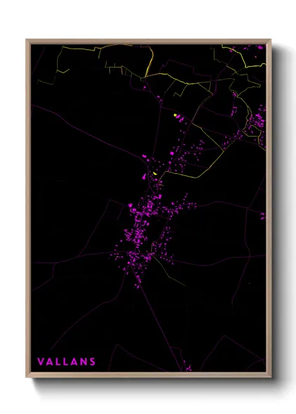 Une affiche de carte sur Vallans
