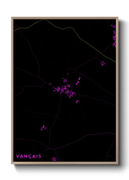 Une affiche de carte sur Vançais