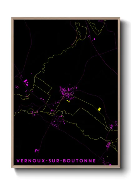 Une affiche de carte sur Vernoux-sur-Boutonne
