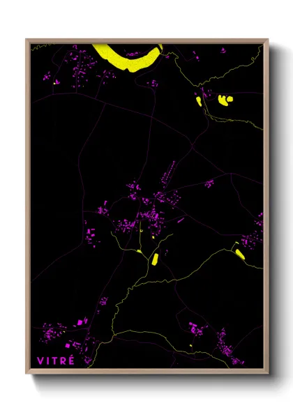 Une affiche de carte sur Vitré