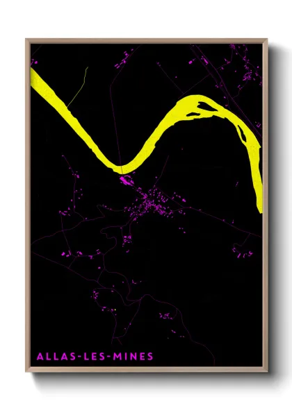Une affiche de carte sur Allas-les-Mines