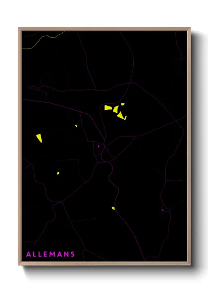 Une affiche de carte sur Allemans