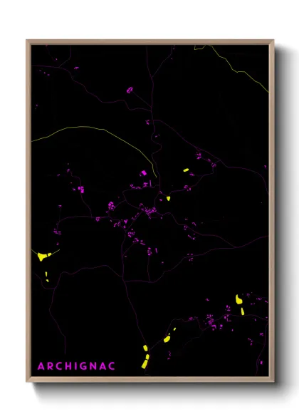 Une affiche de carte sur Archignac