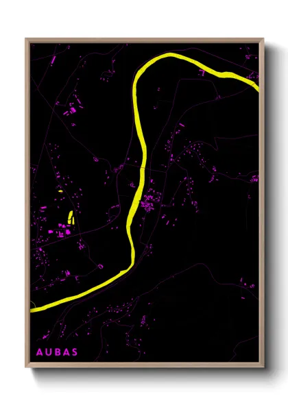 Une affiche de carte sur Aubas