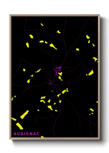 Une affiche de carte sur Augignac