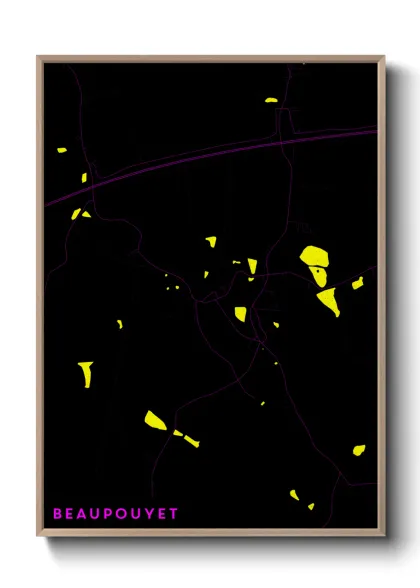 Une affiche de carte sur Beaupouyet