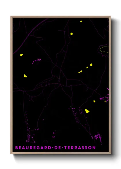 Une affiche de carte sur Beauregard-de-Terrasson