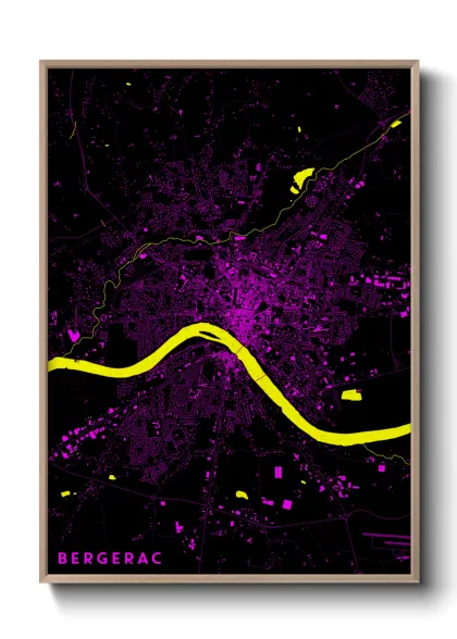 Une affiche de carte sur Bergerac