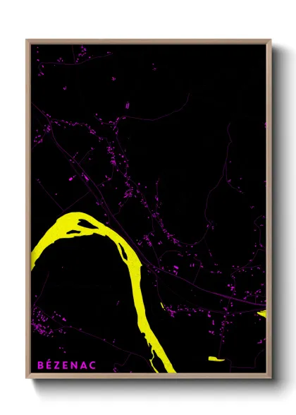 Une affiche de carte sur Bézenac