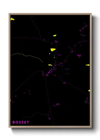 Une affiche de carte sur Bosset