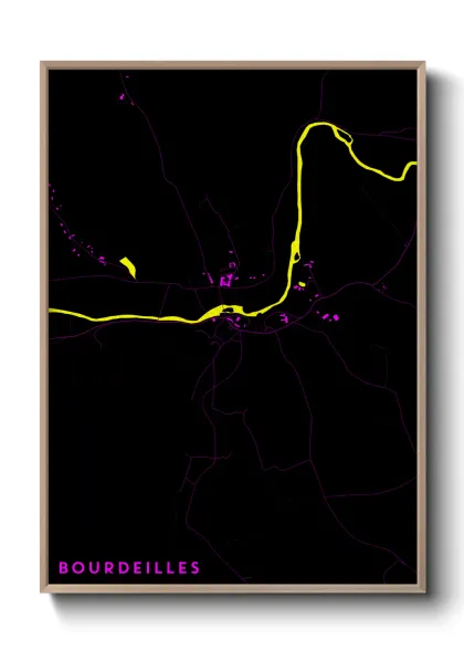 Une affiche de carte sur Bourdeilles