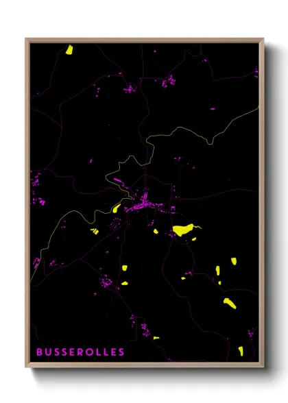 Une affiche de carte sur Busserolles