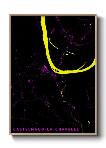 Une affiche de carte sur Castelnaud-la-Chapelle