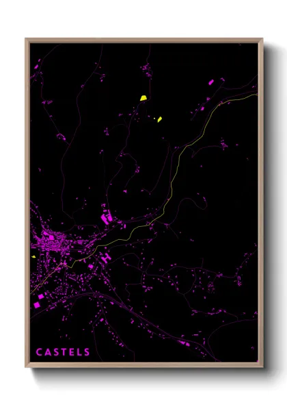 Une affiche de carte sur Castels