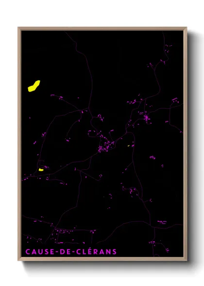 Une affiche de carte sur Cause-de-Clérans