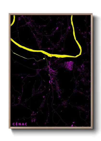 Une affiche de carte sur Cénac