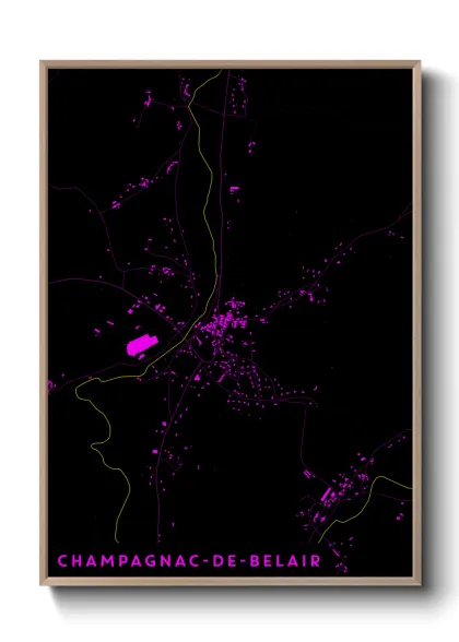 Une affiche de carte sur Champagnac-de-Belair