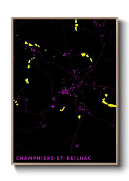 Une affiche de carte sur Champniers-et-Reilhac