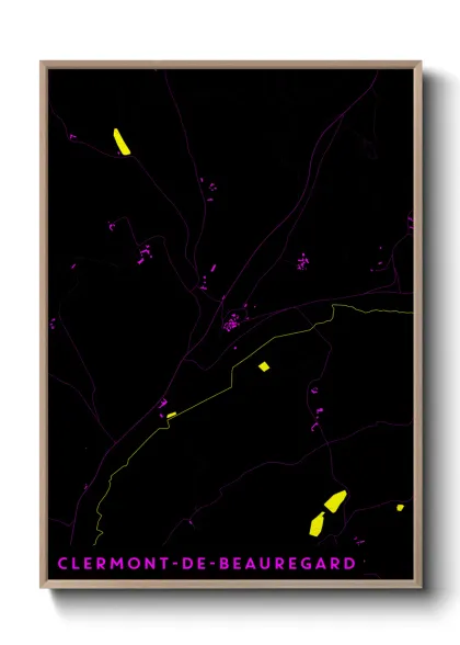 Une affiche de carte sur Clermont-de-Beauregard
