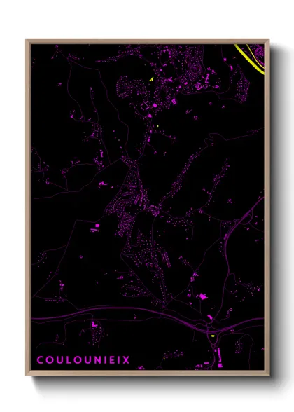 Une affiche de carte sur Coulounieix